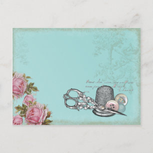 Carte postale des notes de couture