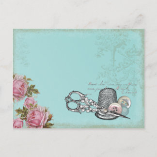Carte postale des notes de couture