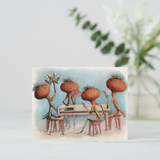 Carte postale des oignons victoriens jouant aux ca (Debout devant)