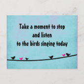 Carte postale des oiseaux mignons chantant (Devant)