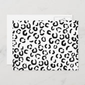 Carte Postale Des patters de Black and White Leopard. (Devant / Derrière)