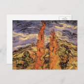 Carte Postale Des peupliers sur la route à travers les collines  (Devant / Derrière)