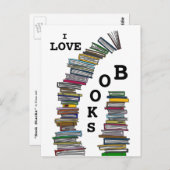 Carte postale des piles de livres (Devant / Derrière)