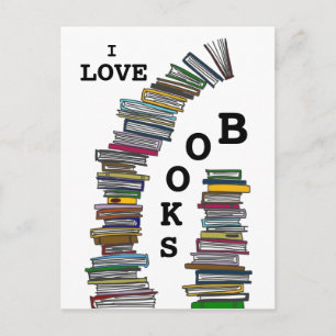 Carte postale des piles de livres