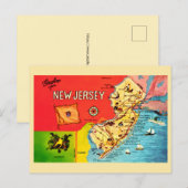 Carte postale des plages bordées du NJ (Devant / Derrière)