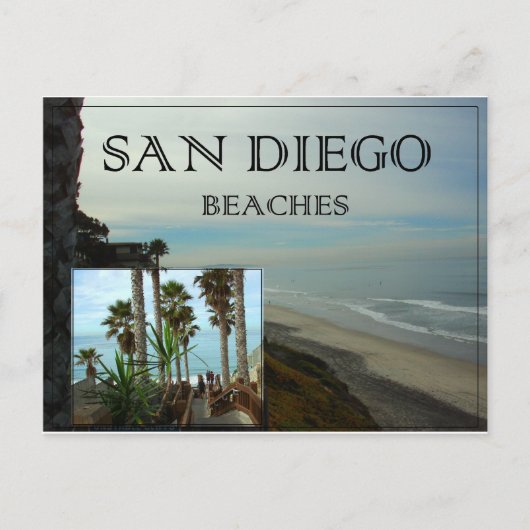 Carte postale des plages de San Diego (Devant)