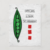 Carte postale des pois - Légume drôle - Introverti (Devant)