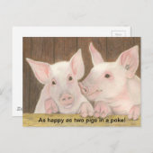 Carte postale des porcelets (Devant / Derrière)