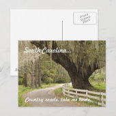 Carte postale des routes de campagne de Caroline d (Devant / Derrière)