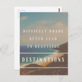 Carte Postale Des routes difficiles mènent à de belles destinati (Devant / Derrière)