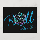 Carte Postale Dés RPG | Holo Fantasy Tabletop Gamer reporté (Devant)