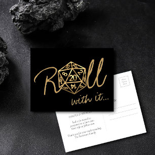 Carte Postale Dés RPG Joueur de rôle Gold Tablett Modifier la