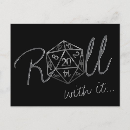 Carte Postale Dés RPG | Retro Tablett Rôle Joueur Date Changer (Devant)