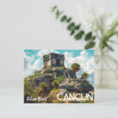 Carte postale des ruines de Tulum à Cancun (Debout devant)