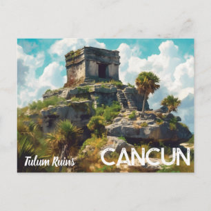 Carte postale des ruines de Tulum à Cancun 