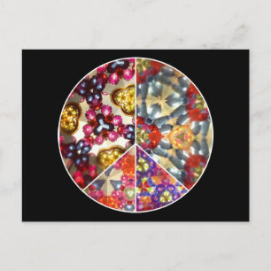 Carte postale des signes de paix Kaleidoscope