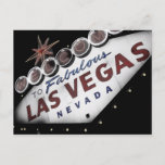 Carte postale des signes de Vegas fané<br><div class="desc">Cette composition photographique du célèbre panneau néon Welcome to Las Vegas a été transformée dans la chambre noire numérique pour lui donner un style rétro élégant avec une coloration subtile. Photographie prise par mon mari Benjamin Padgett.</div>