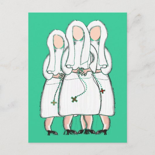 Carte Postale Des Soeurs Dons "Trois Soeurs Cloîtrées" Design (Devant)