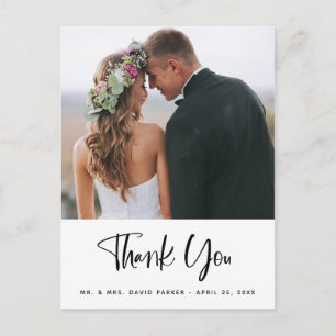 Carte Postale Des souhaits simples Mariage photo Merci
