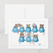 Carte postale des souris de poche Merci (Devant / Derrière)