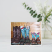 Carte Postale Des souris en bottes ! (Debout devant)