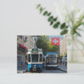Carte postale des tramways de Zurich (Debout devant)