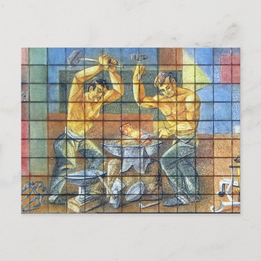 Carte postale des travailleurs du fer (Devant)