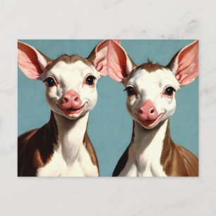 Carte postale des vaches mignonnes