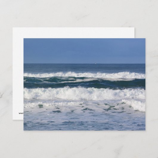 Carte postale des vagues de l'océan Pacifique (Devant / Derrière)