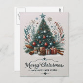 Carte Postale Des voeux de Noël étincelants (Devant / Derrière)