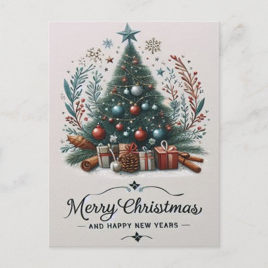 Carte Postale Des voeux de Noël étincelants (Devant)