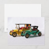 Carte postale des voitures Matchbox (Devant / Derrière)