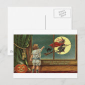 Carte Postale Des vues étranges sont vues sur Halloween, Enfant, (Devant / Derrière)