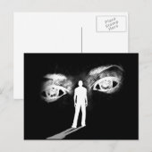 Carte postale des yeux de la déesse (noir) (Devant / Derrière)