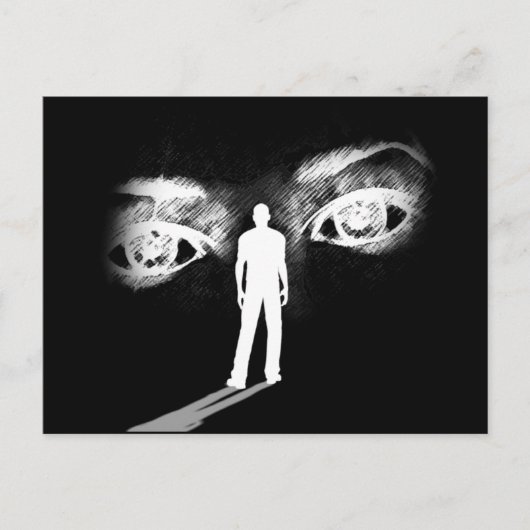 Carte postale des yeux de la déesse (noir) (Devant)