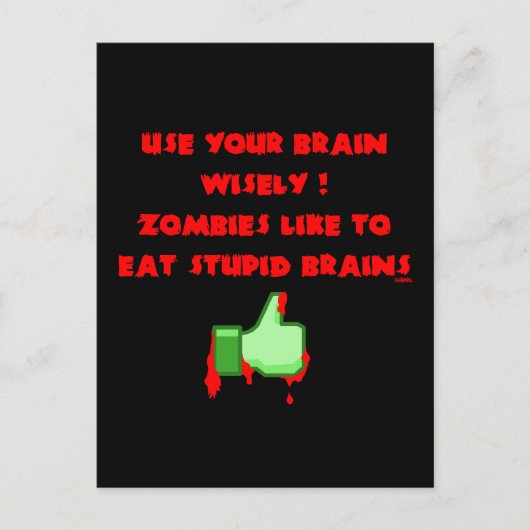 Carte Postale Des zombies comme des cerveaux stupides (Devant)