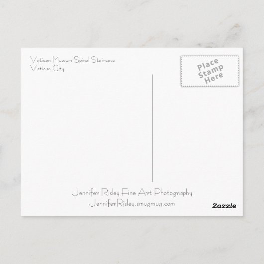 Carte postale d'escalier en spirale de musée de (Dos)