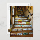 Carte postale d'escaliers en plaques d'immatricula (Devant / Derrière)