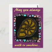 Carte postale d'escargot doré de style natif (Devant / Derrière)