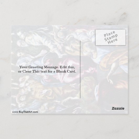 Carte Postale Descente De L'Esprit Saint Par El Greco (Dos)