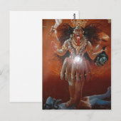 Carte Postale Description Déesse hindoue Kali. Photo d'un ~17ème (Devant / Derrière)