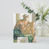 Carte Postale Description fresque peinte par Michel-Ange et son (Debout devant)