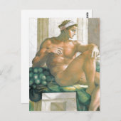 Carte Postale Description fresque peinte par Michel-Ange et son (Devant / Derrière)