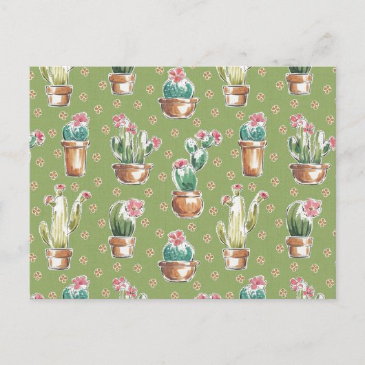 Carte Postale Desert Bloom | Pattern vert (Devant)