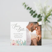 Carte Postale Desert Cactus Photo Save the Date. Elegant Wedding (Debout devant)