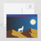 Carte Postale Desert Coyote Howling Pleine lune Thunder_Cove (Devant / Derrière)