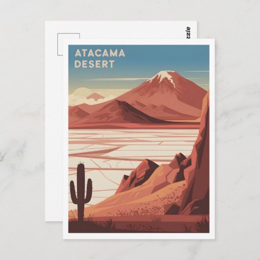Carte Postale Désert d'Atacama Chili Vintage (Devant / Derrière)