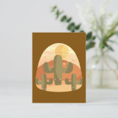 Carte Postale Désert de cactus avec soleil (Debout devant)