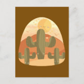 Carte Postale Désert de cactus avec soleil (Devant)