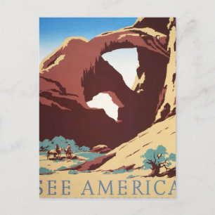 Carte Postale Désert de Cowboy Chevaux Vintages de l'Ouest